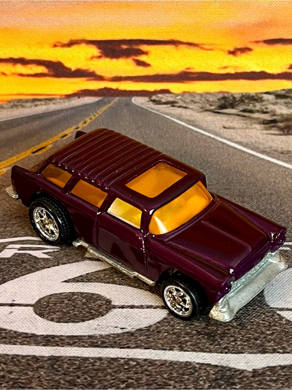 Hot Wheels Chevy Nomad Wagon custom restoration Purple Real Riders